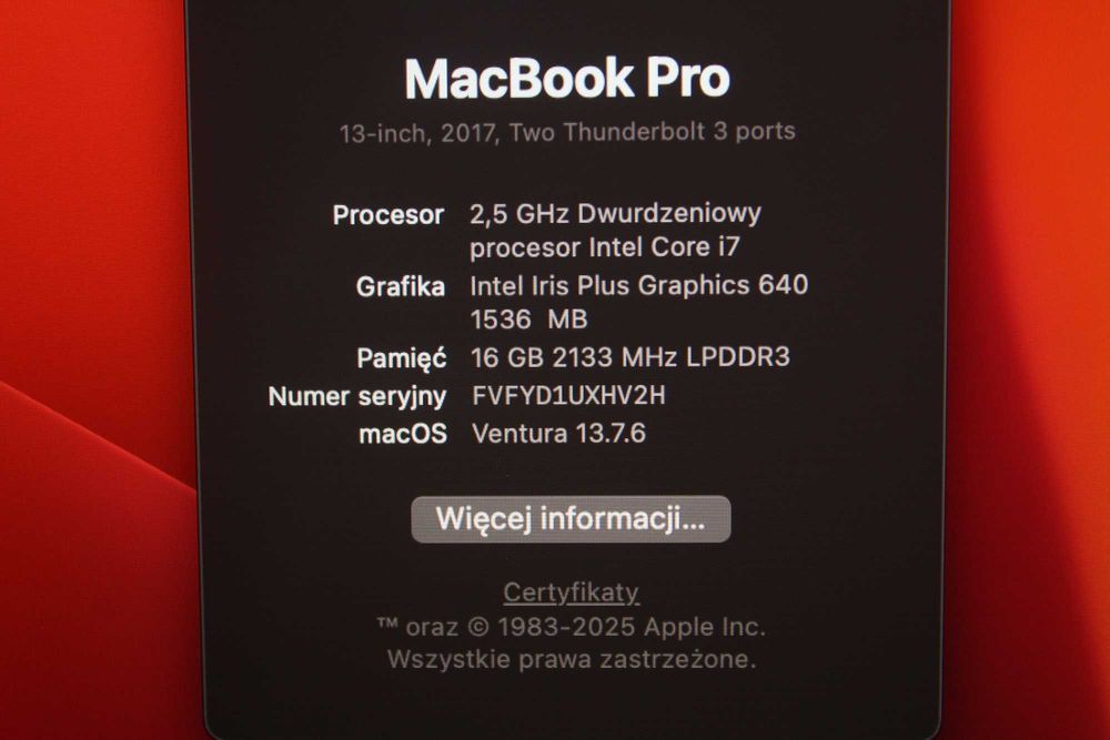 Apple MacBook Pro 13 A1708
