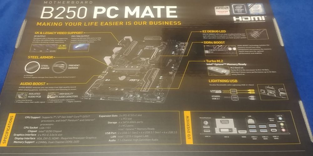 Материнська плата MSI b250 pc mate