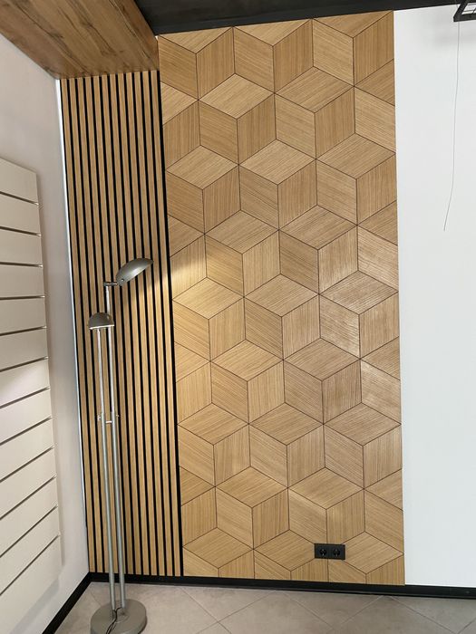 Декоративні стінові панелі з 3D ефектом, ромби, соти, куби