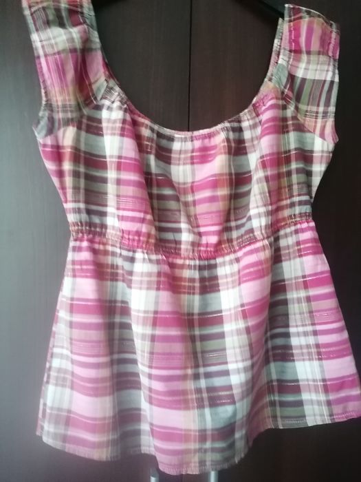 Bluzka hiszpanka w kratę M/L