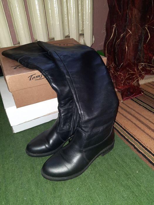 Сапоги кожа цыгейка флис зима