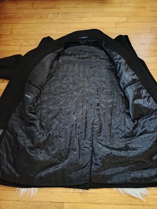 Płaszcz, budrysówka, Nautica, 40R, czarny, 80% wełna, ocieplany