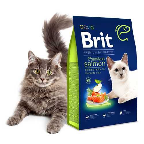 Корм для стерилізованих котів Brit Premium Sterilized Salmon лосось8кг