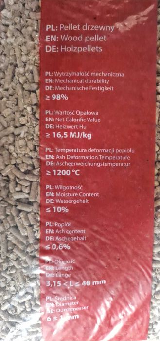 Pellet CIEPEŁKO pellet drzewny sosnowy 6mm DIN Plus