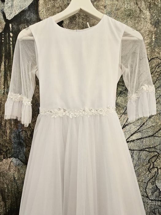 Sukienka komunijna Sly r. 146 biała tiulowa