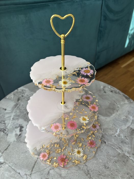 Patera 3 poziomowa z żywicy epoksydowej