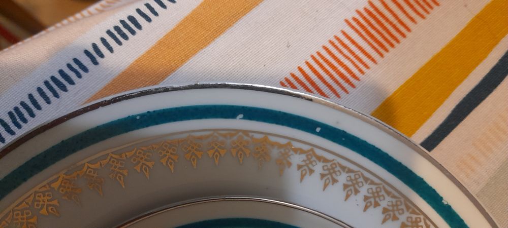 feston vintage  lata 60 ćmielów talerze fliżanki prl porcelana polska