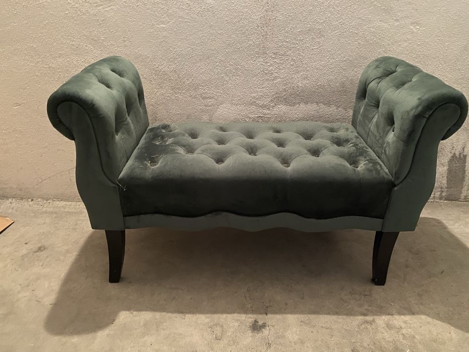 Banco de apoio veludo ottoman 47x76x50cm