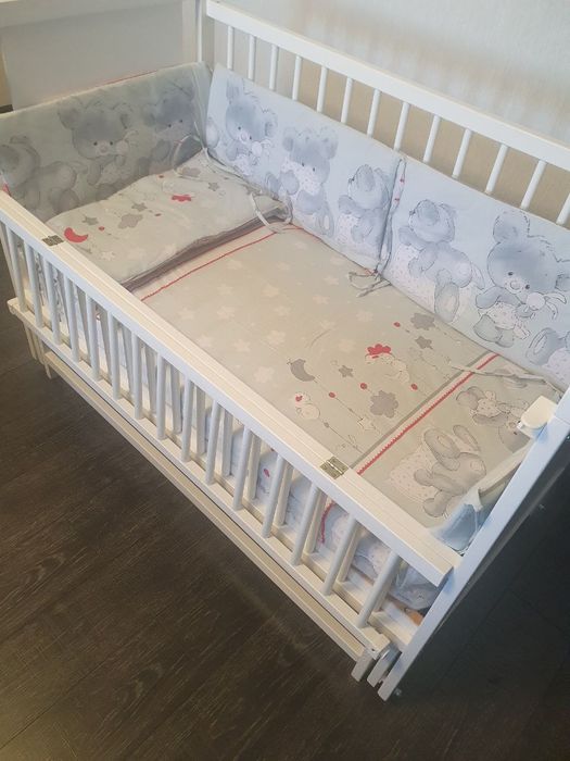 Дитяче ліжко маятник + кокосовий матрац+ бортики