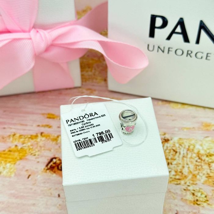 Срібна намистина шарм "Кава з собою" Pandora (Пандора) 797185EN160