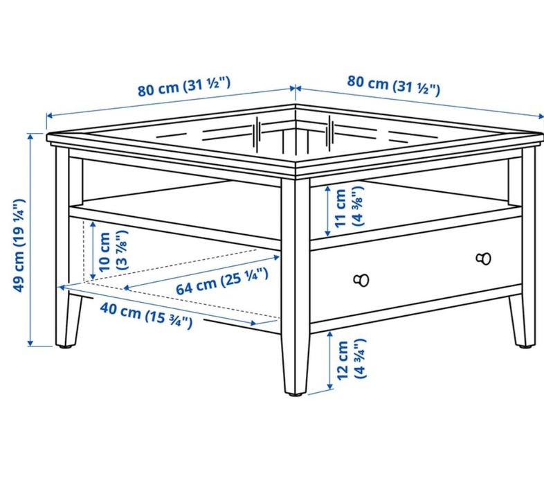Stolik kawowy biały 80x80