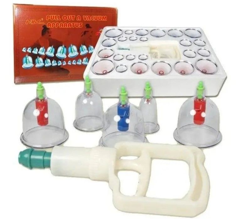 Вакуумные банки массажные с насосом - 24 шт KL