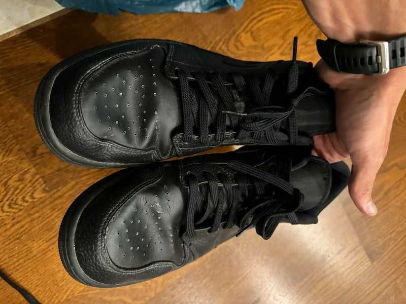 Buty Nike Air Jordan 1 Low Black Leather Sneakers 47
