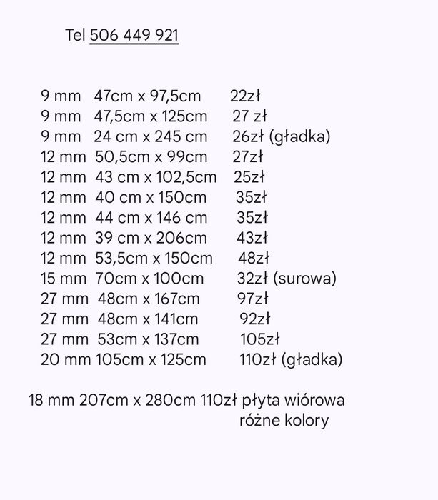 Płyta wodoodporna, sklejka 9, 12, 15 regał półka antypoślizgowa odp