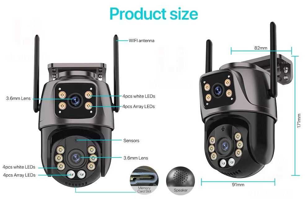 Kamera 8MP WIFI bezpieczeństwa IP zewnętrzna