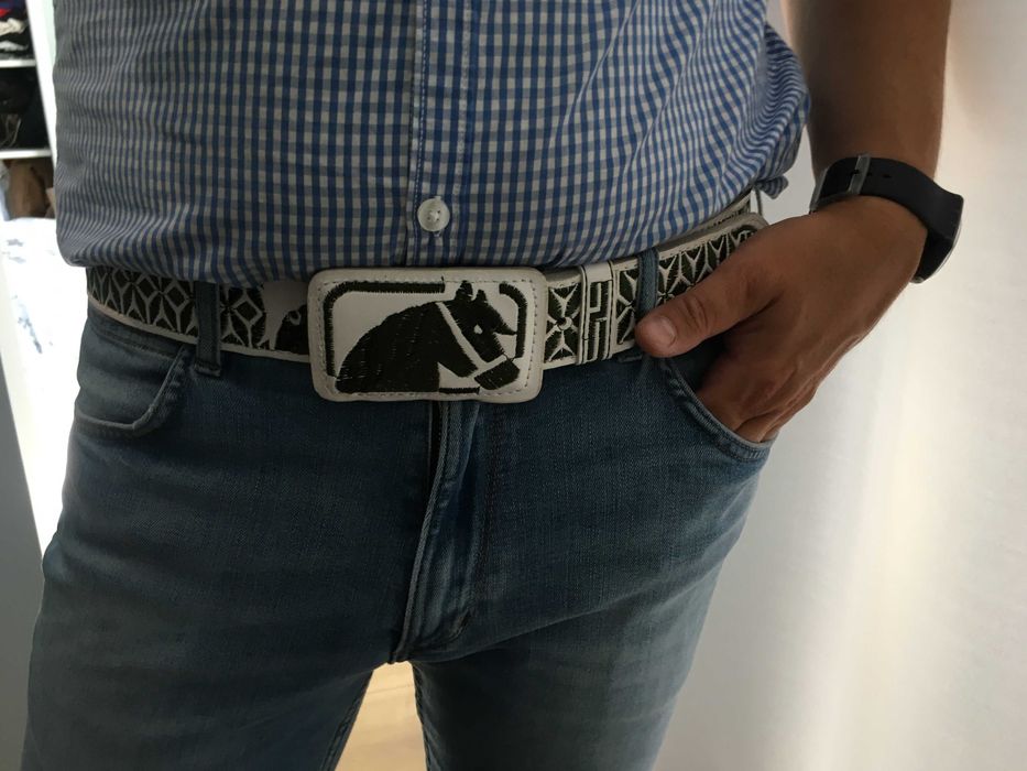 Pasek skórzany męski biały, cinturon mexicano, Warszawa