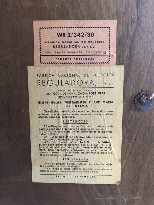 Relogio Corda Reguladora 2 músicas