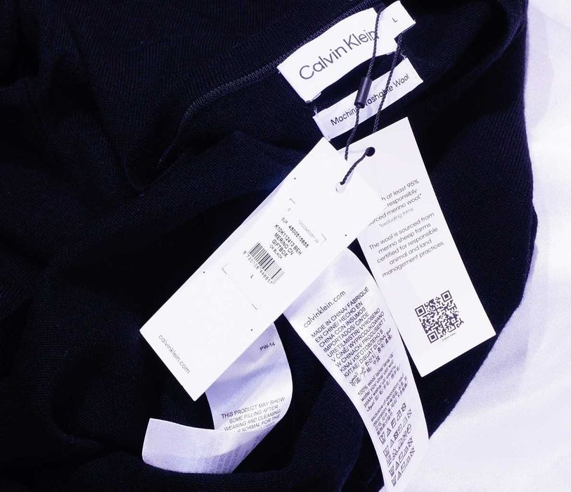 CALVIN KLEIN sweter L 100% merino czarny CK Premium Line Cena Producenta: € 270