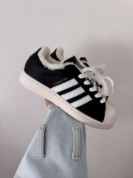 Кросівки з хутром Adidas Superstar Vintage premium зимові | Кроссовки Адидас жіночі