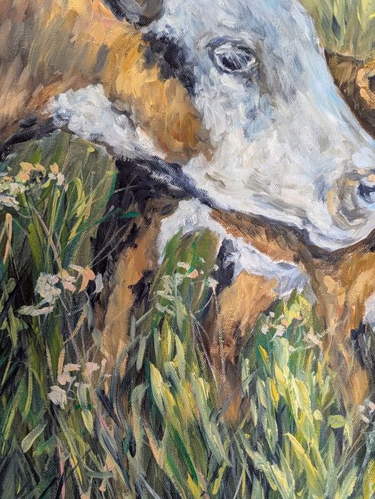 Quadro pintado a óleo, 50x50 cm