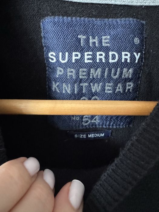 Gładki sweter z kaszmirem_Superdry premium_M