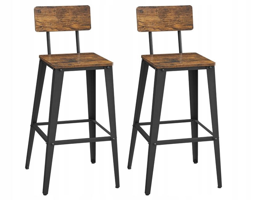 Stołek Barowy Zestaw 2, Krzesła Barowe Krzesła  Vasagle Lbc078B01V1
