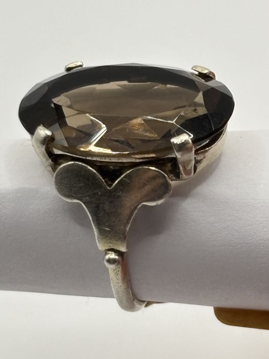 Pierścionek z kwarcem dymnym 1472