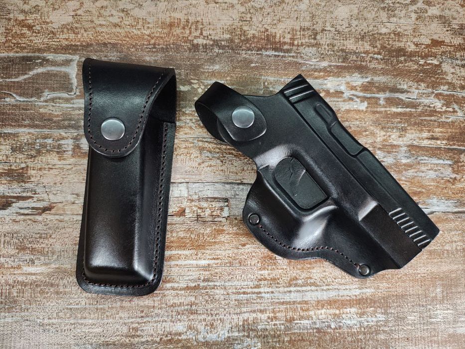 Комплект кобура та підсумок під магазин шкіра Глок 17, ПМ, ТТ, форт 17