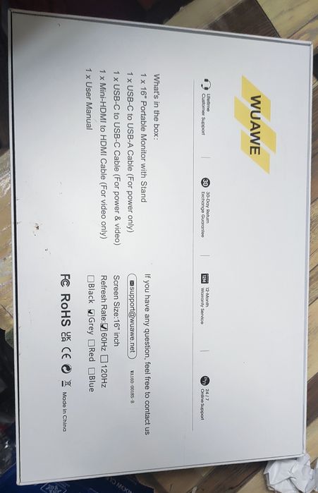 WUAWE 16-дюймовий портативний ігровий монітор 60 Гц