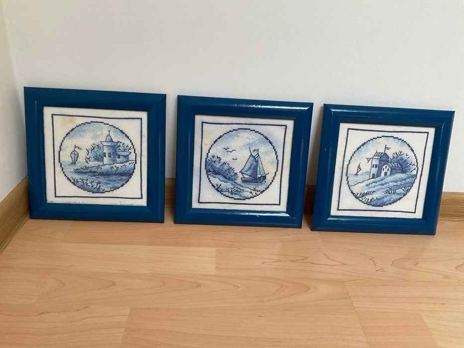 Komplet obrazków Haft krzyżykowy Prl