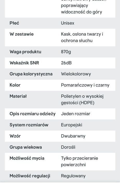 Kask ochronny do prac leśnych