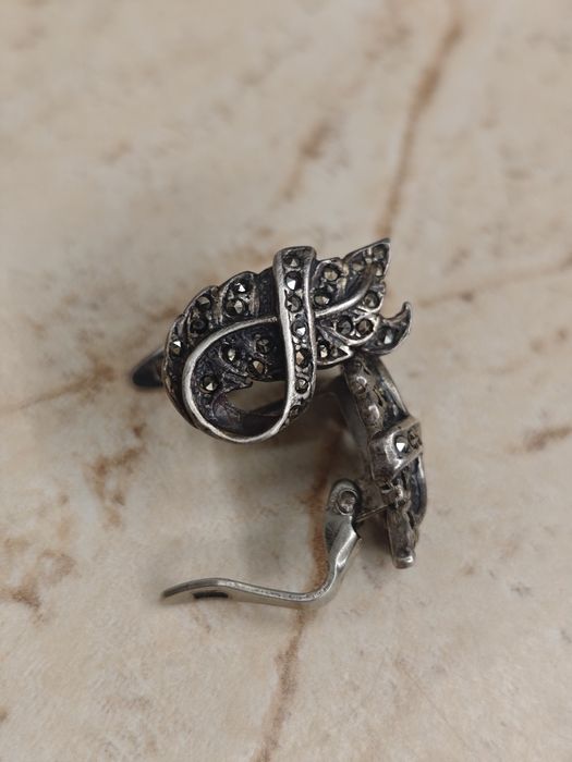 Винтажные серьги капельное серебро, сережки срібні