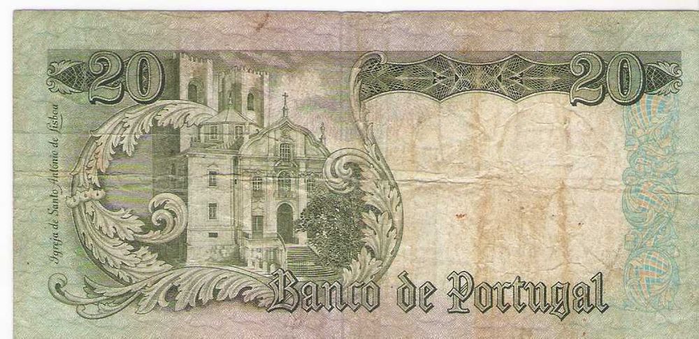 Nota 20 escudos 1964 - Santo António