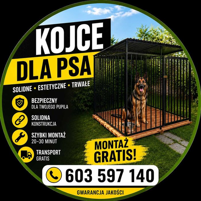 Kojec Dla Psa SOLIDNY | TRANSPORT I Montaż GRATIS | Producent | Bezpieczny Kojec
