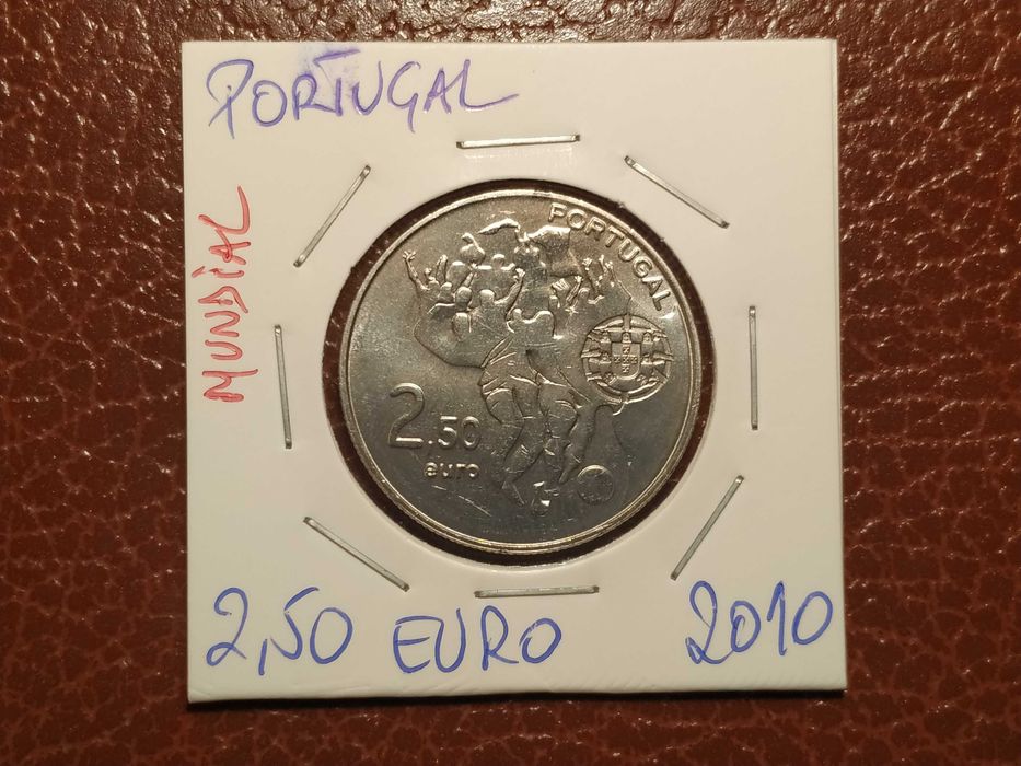 154 moeda Portuguesa de 2,50 euro de 2010 Mundial de África do Sul