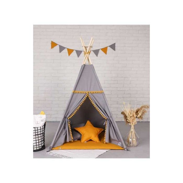 TAMBOO, ciemno-szare tipi z musztardowymi dodatkami