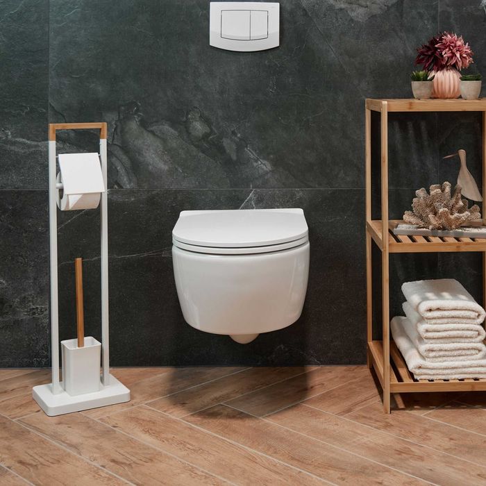 Zestaw WC na papier, szczotka + 2 główki