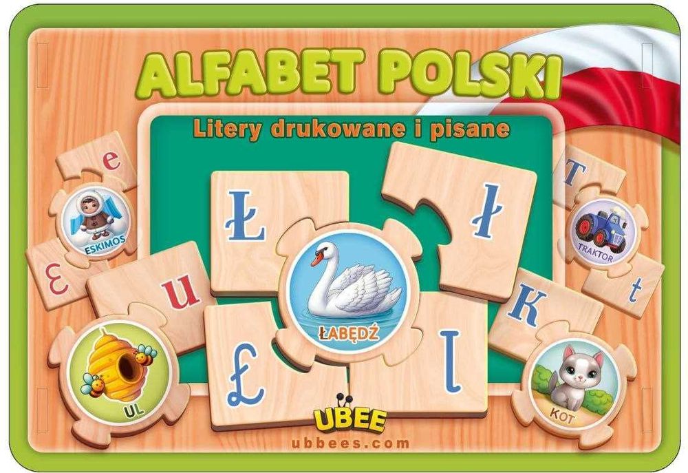 Alfabet polski edukacyjana gra drewniana