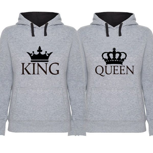 2 Sweats com Capuz Cinza King & Queen Flat Pack - Oferta de Portes