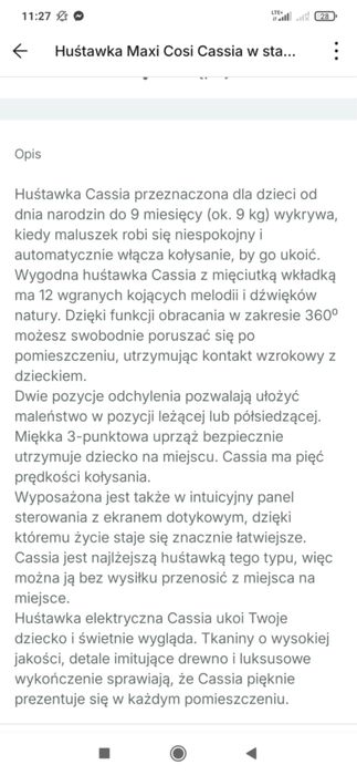 Huśtawka Maxi Cosi Cassia