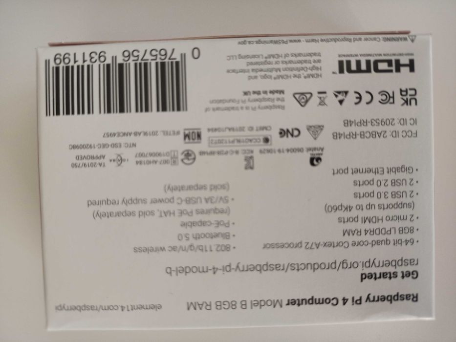 Raspberry pi 4 8GB Wi-Fi , bluetooth