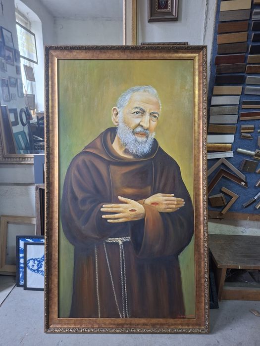 Święty ojciec Pio obraz olejny 130x80