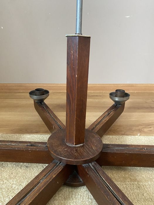 Art deco stary wielki drewniany żyrandol