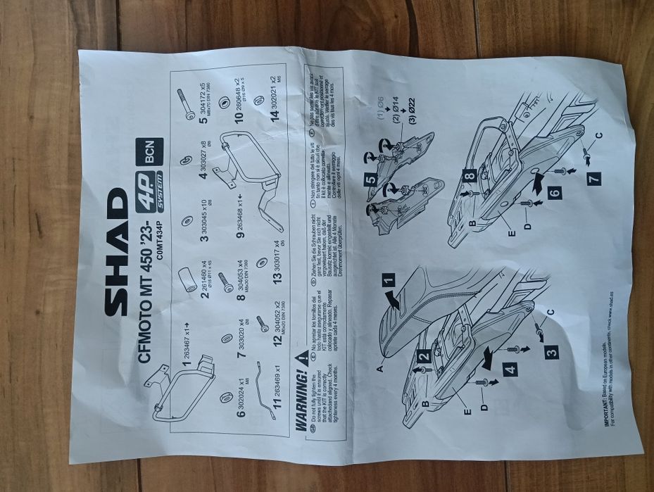 Suporte malas Laterais CF Moto 450 MT