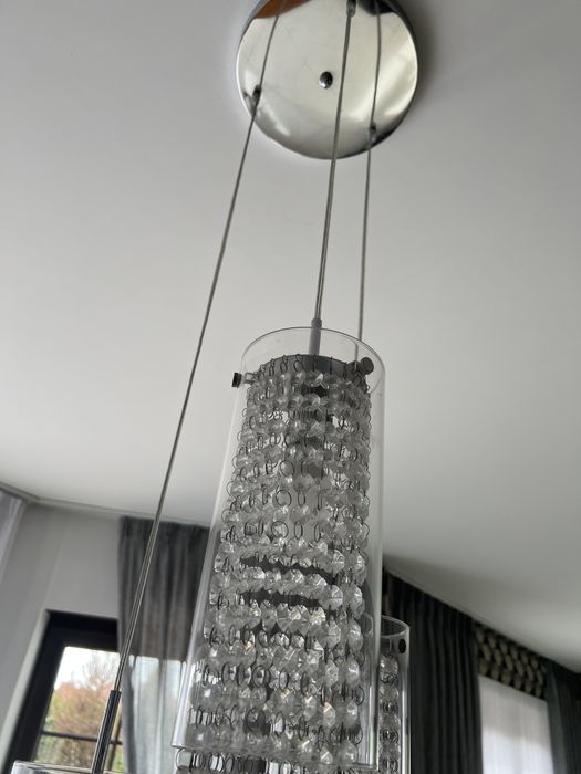 Żyrandol lampa wisząca trzy małe lampki krtształki