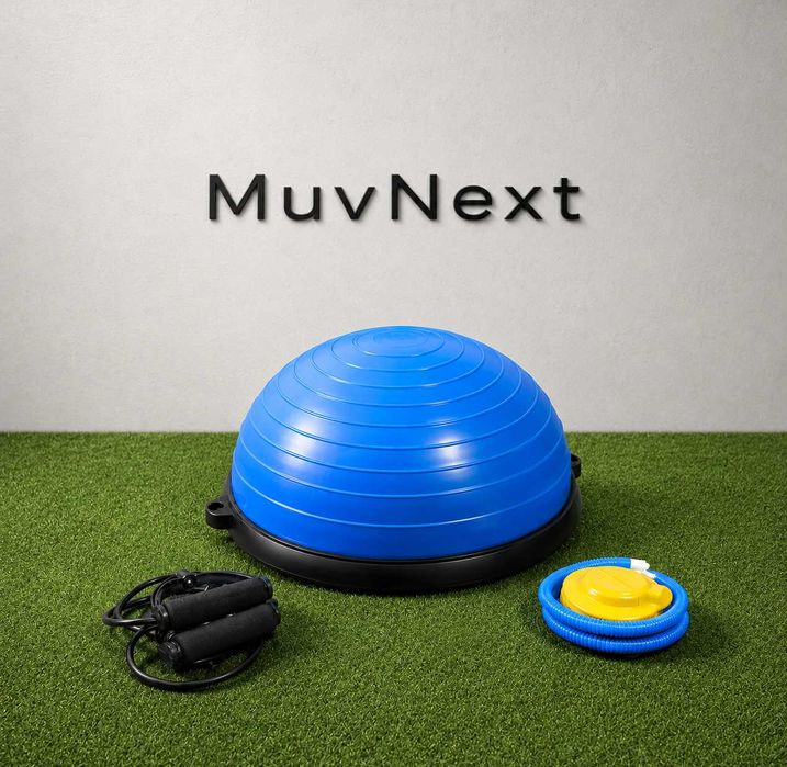 Балансувальна платформа BOSU MuvNext 58 см — синя, з ручками та насосом