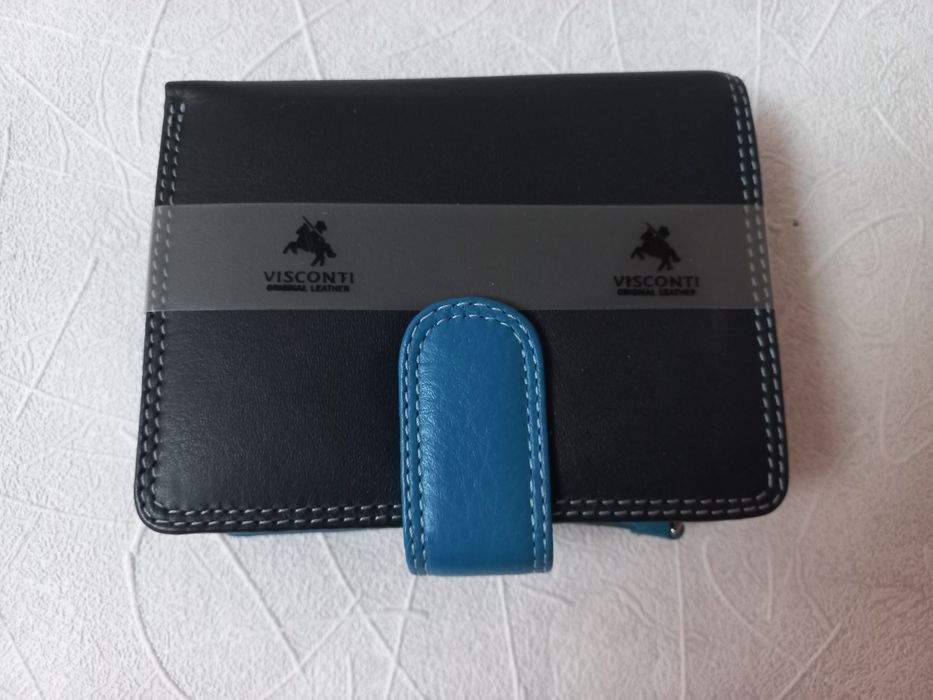 Женский кошелек кожаный сине-голубой Visconti .Англия.