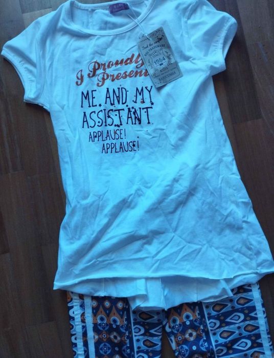 Conjunto de leggings e túnica novos com etiqueta