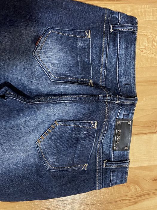 Redial jeans biodrówki S pas 76-80 cm niebieskie dżinsy jeansy dziury