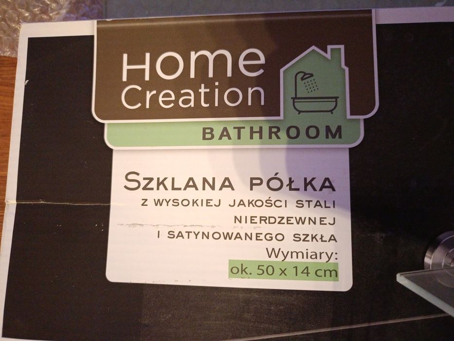 Szklana półka do łazienki